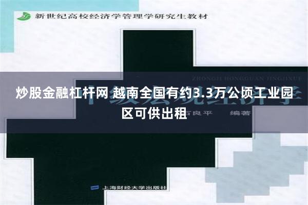 炒股金融杠杆网 越南全国有约3.3万公顷工业园区可供出租