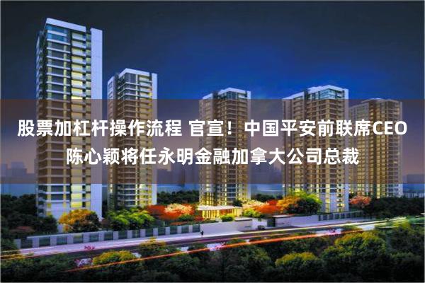 股票加杠杆操作流程 官宣！中国平安前联席CEO陈心颖将任永明金融加拿大公司总裁