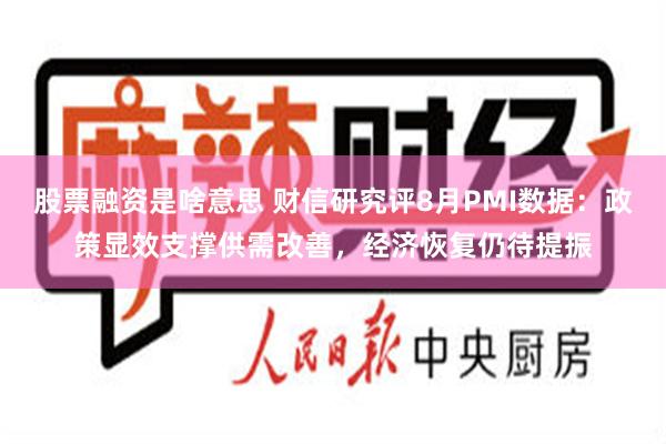 股票融资是啥意思 财信研究评8月PMI数据：政策显效支撑供需改善，经济恢复仍待提振