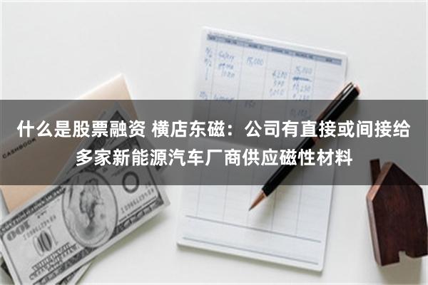 什么是股票融资 横店东磁：公司有直接或间接给多家新能源汽车厂商供应磁性材料