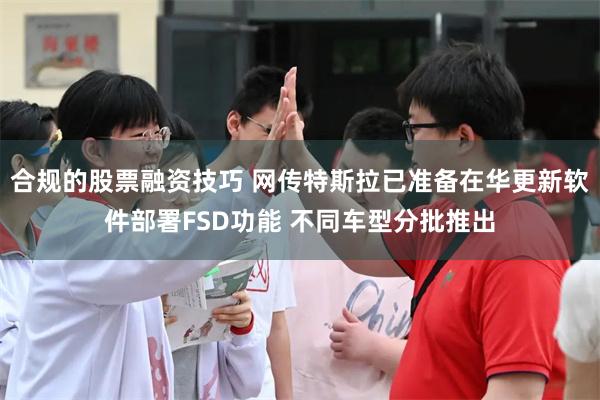 合规的股票融资技巧 网传特斯拉已准备在华更新软件部署FSD功能 不同车型分批推出
