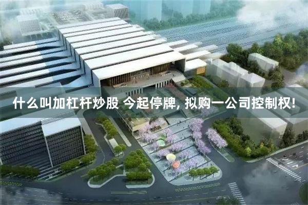 什么叫加杠杆炒股 今起停牌, 拟购一公司控制权!